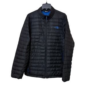 The North Face 700 Down Jacket Men L Black Blue Packable Lightweight F15 TN95